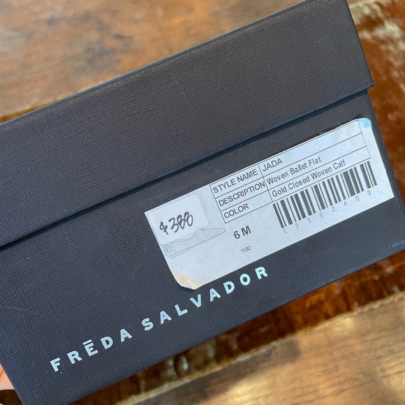 Freda Salvador Gold Jada Woven Ballet Flats - Picture 2 of 6